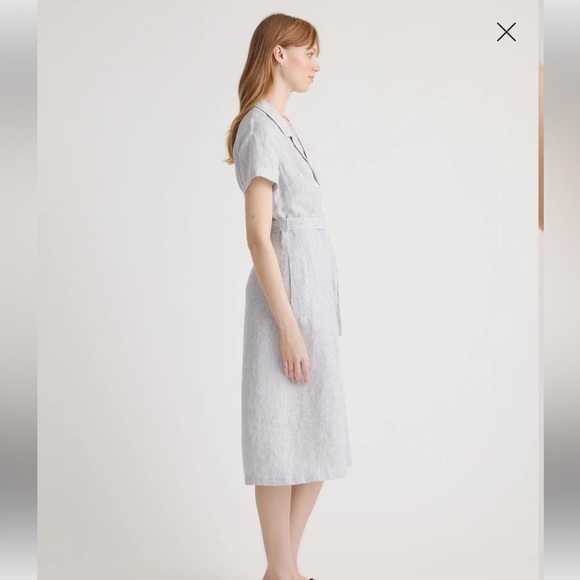 NWT Size Medium White 100% European Linen Button Front Dress - Picture 5 of 7